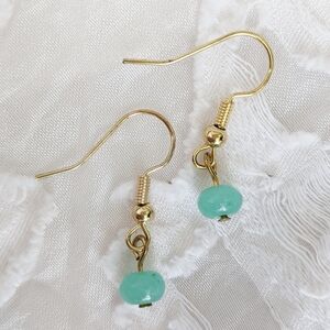 Mint Green Glass Bead Earrings